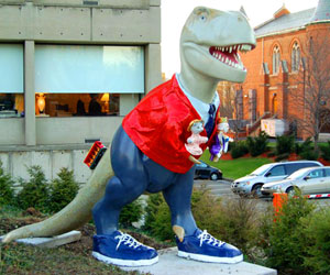 Mr. Rogers as a dinosaur. Original photo by Mike Procario.